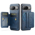 For Google Pixel 9 / 9 Pro Fierre Shann Cowhide Horizontal Flip Magnetic Card Holder Phone Case(Blue) - Google Cases by FIERRE SHANN | Online Shopping South Africa | PMC TechLife | Buy Now Pay Later Mobicred