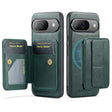 For Google Pixel 9 / 9 Pro Fierre Shann Cowhide Horizontal Flip Magnetic Card Holder Phone Case(Green) - Google Cases by FIERRE SHANN | Online Shopping South Africa | PMC TechLife | Buy Now Pay Later Mobicred