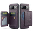 For Google Pixel 9 / 9 Pro Fierre Shann Cowhide Horizontal Flip Magnetic Card Holder Phone Case(Purple) - free shipping - PMC TechLife - Order now!