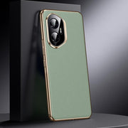 For Honor 300 Genuine Leather PC Phone Case(Green)