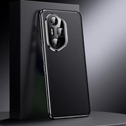 For Honor 300 Ultra Genuine Leather PC Phone Case(Black)