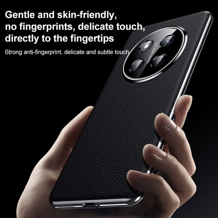 For Honor 300 Genuine Leather PC Phone Case(Black)