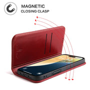 For iPhone 16 Plus Fierre Shann Cowhide Leather Flip Leather Phone Case(Red)