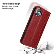For iPhone 16 Plus Fierre Shann Cowhide Leather Flip Leather Phone Case(Red)
