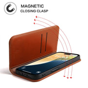 For iPhone 16 Plus Fierre Shann Cowhide Leather Flip Leather Phone Case(Brown)