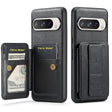 For Google Pixel 9 Pro XL Fierre Shann Oil Wax Cow Leather Card Holder Back Phone Case(Black) - free shipping - PMC TechLife - Order now!
