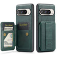 For Google Pixel 9 Pro XL Fierre Shann Oil Wax Cow Leather Card Holder Back Phone Case(Green) - Google Cases by FIERRE SHANN | Online Shopping South Africa | PMC TechLife | Buy Now Pay Later Mobicred