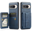 For Google Pixel 9 / 9 Pro Fierre Shann Oil Wax Cow Leather Card Holder Back Phone Case(Blue) - free shipping - PMC TechLife - Order now!