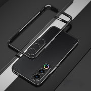 For Meizu 21 Aurora Series Lens Protector + Metal Frame Phone Case(Black Silver)
