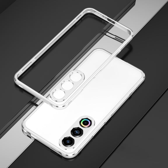 For Meizu 21 Aurora Series Lens Protector + Metal Frame Phone Case(Silver)