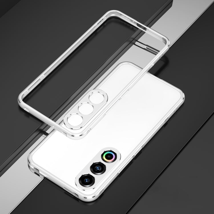 For Meizu 21 Aurora Series Lens Protector + Metal Frame Phone Case(Silver)