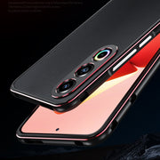 For Meizu 21 Aurora Series Lens Protector + Metal Frame Phone Case(Purple Silver)