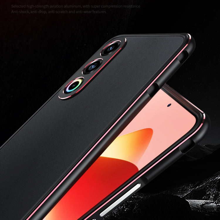 For Meizu 21 Aurora Series Lens Protector + Metal Frame Phone Case(Black Purple)