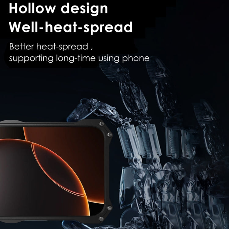 For iPhone 16 Pro Max R-JUST RJ-17 Shockproof Armor Hollow Metal Phone Case(Black)