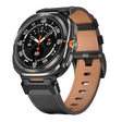 For Samsung Galaxy Watch Ultra 47mm Mecha Style Leather Watch Band(Black Napa) - Watch Bands by PMC TechLife | Online Shopping South Africa | PMC TechLife | Buy Now Pay Later Mobicred