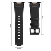 For Samsung Galaxy Watch Ultra 47mm Mecha Style Leather Watch Band(Dark Brown)