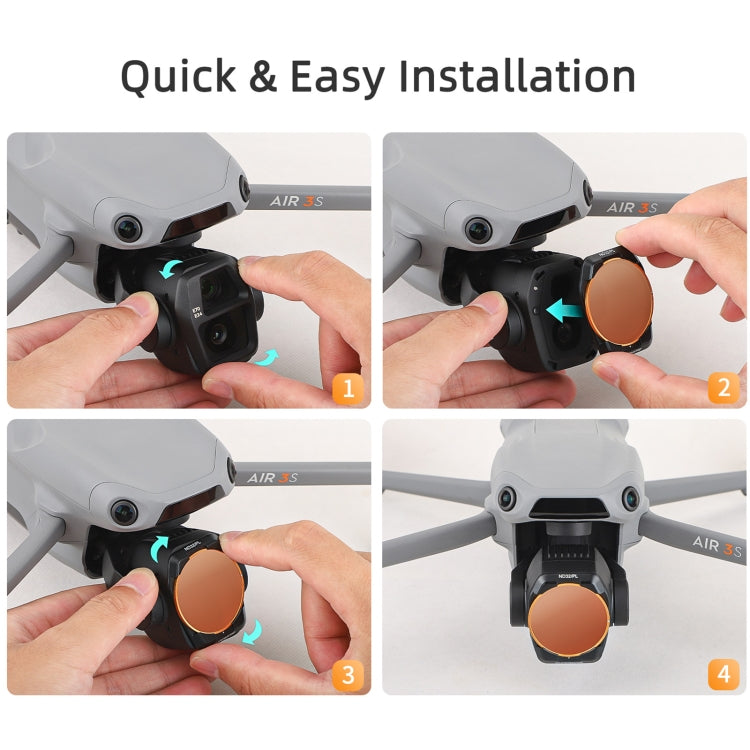 For DJI Air 3S Sunnylife Camera Lens Filter, Filter:ND32
