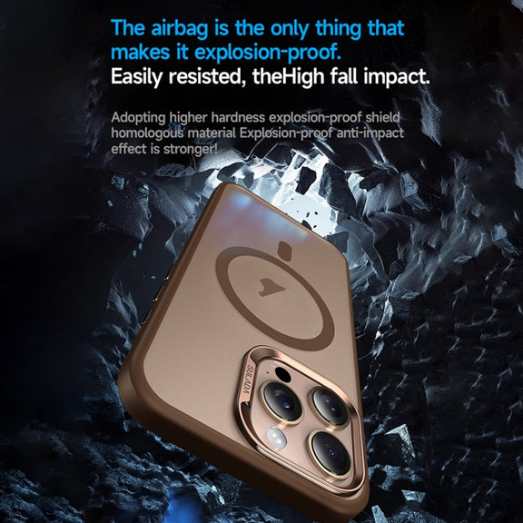 For iPhone 16 Pro SULADA Light Sand MagSafe Magnetic PC Hybrid TPU Phone Case(Blue)