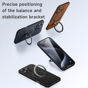 For iPhone 16 Plus SULADA Top Grain Leather MagSafe Magnetic Holder Phone Case(Brown)