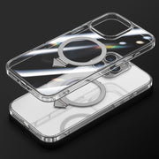 For iPhone 16 Pro SULADA Transparent MagSafe Magnetic Holder Phone Case