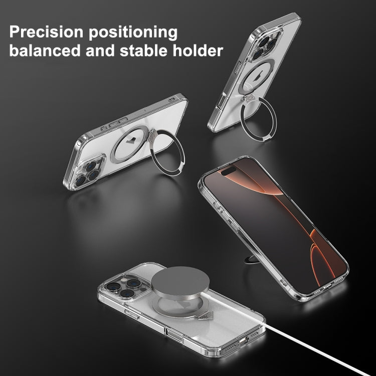 For iPhone 16 Pro SULADA Transparent MagSafe Magnetic Holder Phone Case