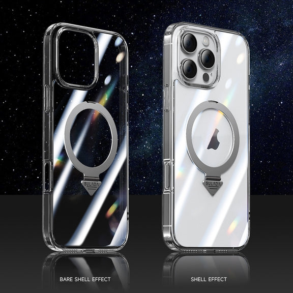 For iPhone 16 Pro SULADA Transparent MagSafe Magnetic Holder Phone Case
