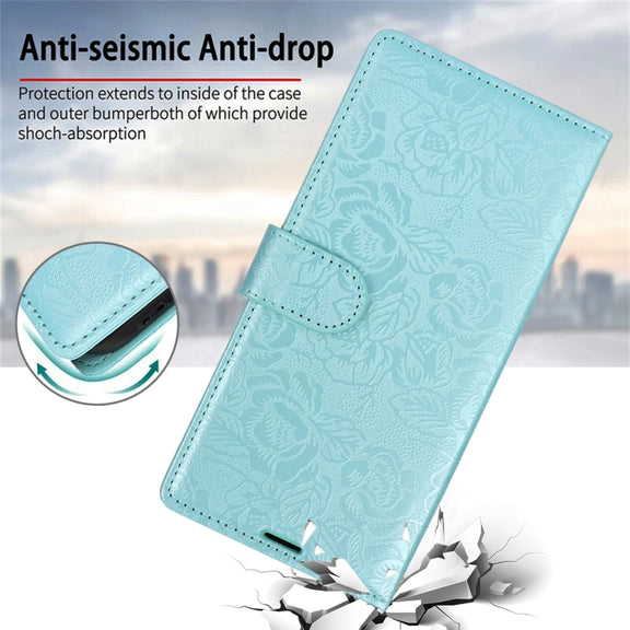 For Samsung Galaxy S25 5G Peony Flowers Imprint Leather Phone Case(Sky Blue)