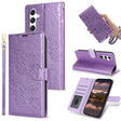 For Samsung Galaxy S25+ 5G Peony Flowers Imprint Leather Phone Case(Purple) - Galaxy S25+ 5G Cases by PMC Jewellery | Online Shopping South Africa | PMC Jewellery | Buy Now Pay Later Mobicred