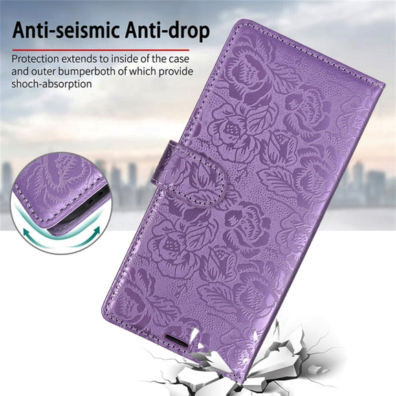 For Samsung Galaxy S25+ 5G Peony Flowers Imprint Leather Phone Case(Purple)