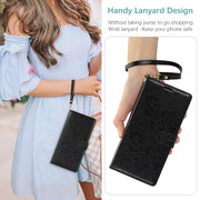 For Samsung Galaxy S25 Ultra 5G Peony Flowers Imprint Leather Phone Case(Black)