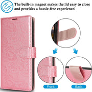 For Samsung Galaxy S25 Ultra 5G Peony Flowers Imprint Leather Phone Case(Pink)