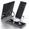 For Huawei Mate X6 SULADA Smart View Window MagSafe Magnetic Holder Leather Phone Case(Black) - free shipping - PMC TechLife - Order now!