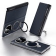 For Huawei Mate X6 SULADA Smart View Window MagSafe Magnetic Holder Leather Phone Case(Blue) - Huawei Cases by SULADA | Online Shopping South Africa | PMC TechLife | Buy Now Pay Later Mobicred