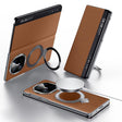 For Huawei Mate X6 SULADA Smart View Window MagSafe Magnetic Holder Leather Phone Case(Brown) - Huawei Cases by SULADA | Online Shopping South Africa | PMC TechLife | Buy Now Pay Later Mobicred