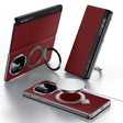 For Huawei Mate X6 SULADA Smart View Window MagSafe Magnetic Holder Leather Phone Case(Red) - free shipping - PMC TechLife - Order now!