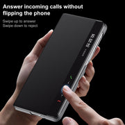For Huawei Mate XT Ultimate Design SULADA Smart View Window MagSafe Magnetic Holder Leather Phone Case(Black)