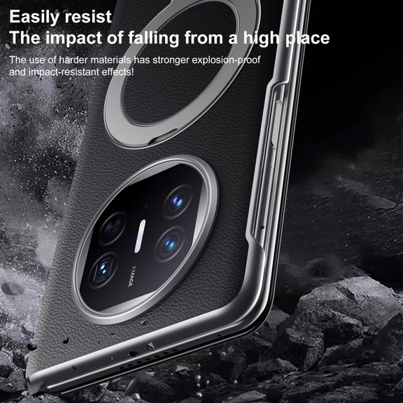 For Huawei Mate X5 / X3 SULADA Smart View Window MagSafe Magnetic Holder Leather Phone Case(Red)