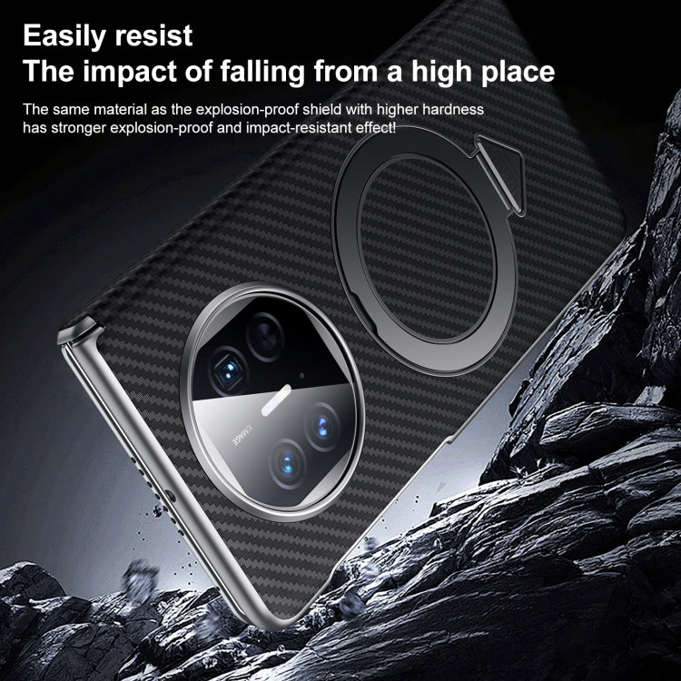 For Huawei Mate X6 SULADA Kevlar Texture MagSafe Magnetic Holder Phone Case(Blue)