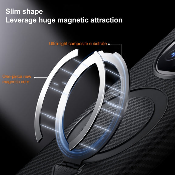 For Huawei Mate X5 / X3 SULADA Kevlar Texture MagSafe Magnetic Holder Phone Case(Black)