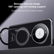 For Huawei Mate 60 SULADA Top Grain Leather MagSafe Magnetic Holder Phone Case(Brown)