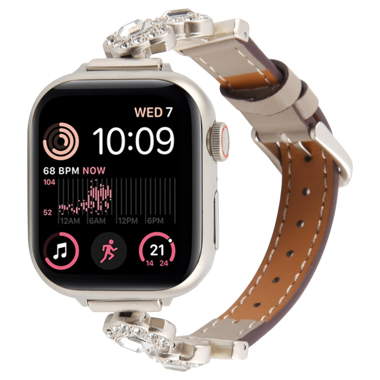 For Apple Watch 46mm / 49mm / 45mm / 44mm Microfiber Leather Diamond Slim Watch Band(Grey)
