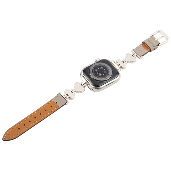 For Apple Watch 46mm / 49mm / 45mm / 44mm Microfiber Leather Diamond Slim Watch Band(Grey)