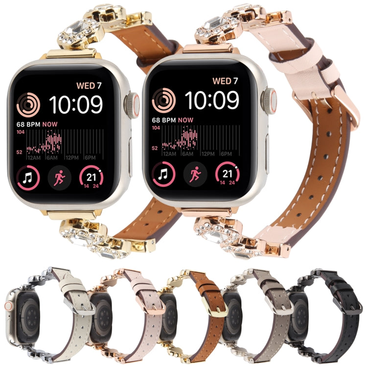 For Apple Watch 46mm / 49mm / 45mm / 44mm Microfiber Leather Diamond Slim Watch Band(Grey)