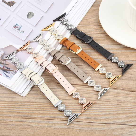 For Apple Watch 46mm / 49mm / 45mm / 44mm Microfiber Leather Diamond Slim Watch Band(Grey)