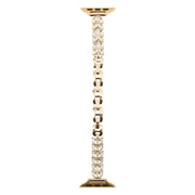 For Apple Watch 46mm / 49mm / 45mm / 44mm Quick Release Leaf Diamond Alloy Slim Watch Band(Gold)