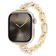 For Apple Watch 42mm / 41mm / 40mm / 38mm Quick Release Leaf Diamond Alloy Slim Watch Band(Gold) - free shipping - PMC TechLife - Order now!