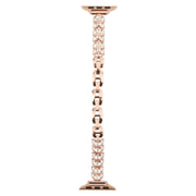 For Apple Watch 42mm / 41mm / 40mm / 38mm Quick Release Leaf Diamond Alloy Slim Watch Band(Rose Gold)