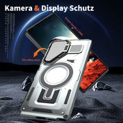 For Samsung Galaxy S25 Ultra 5G Shield Frame Holder MagSafe Phone Case(Grey)