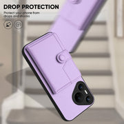 For Huawei Pura 70 Button Card Bag RFID Anti-theft Phone Case(Purple)