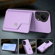 For Huawei Pura 70 Ultra Button Card Bag RFID Anti-theft Phone Case(Purple)